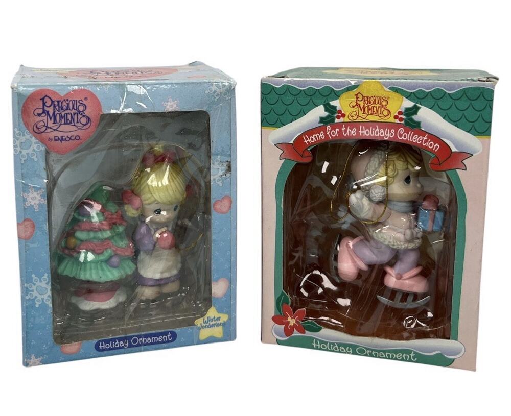 Precious Moments Holiday Ornament Lot of 2 Enesco and Winter Wonderland